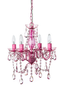 4 Light Small Pink Chandelier